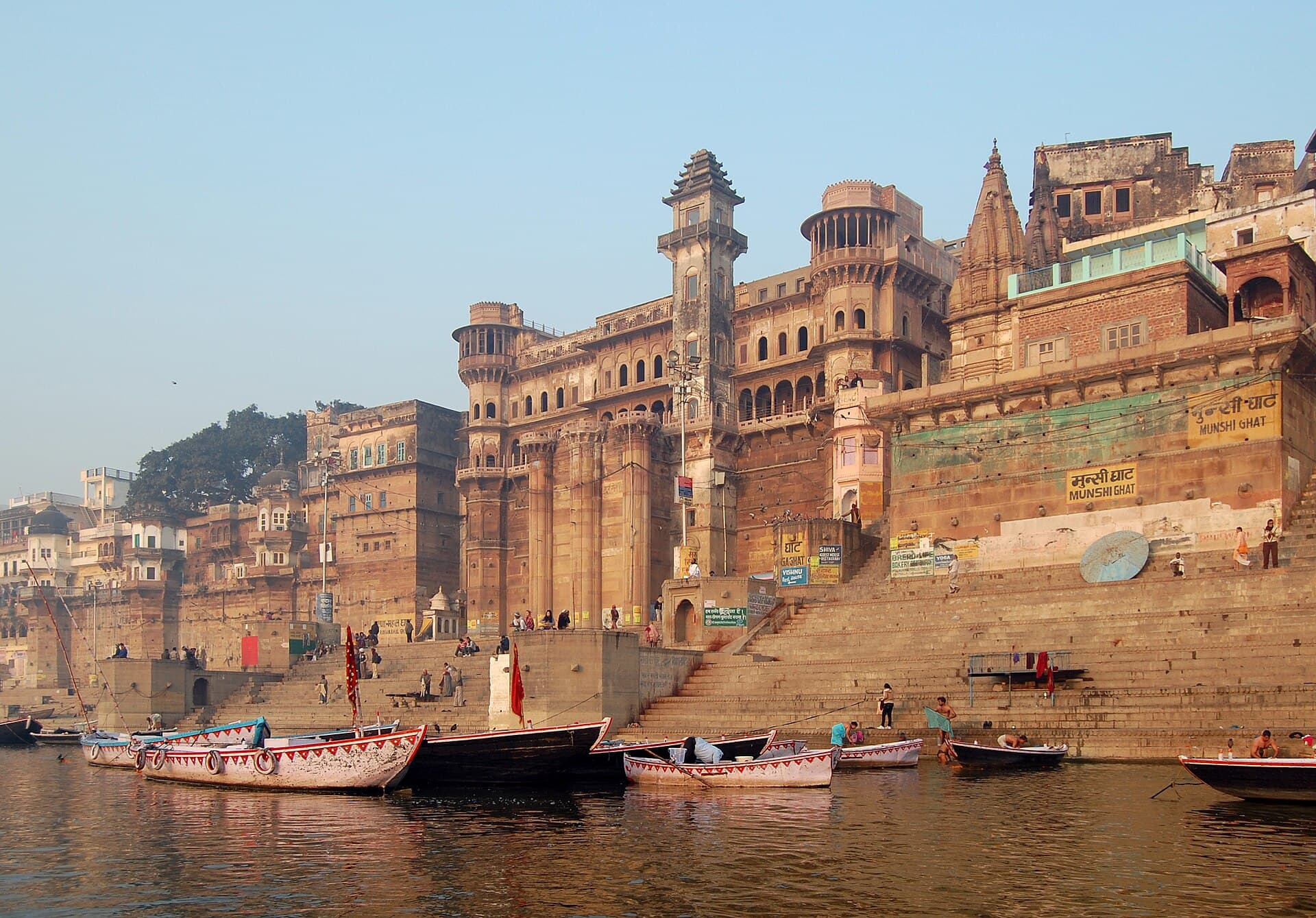 The ghats of Varanasi along the Ganges